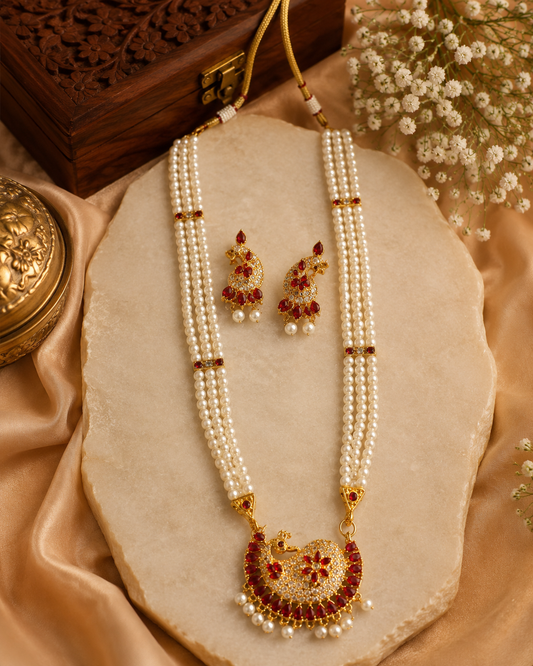 Pearl Peacock Necklace Set