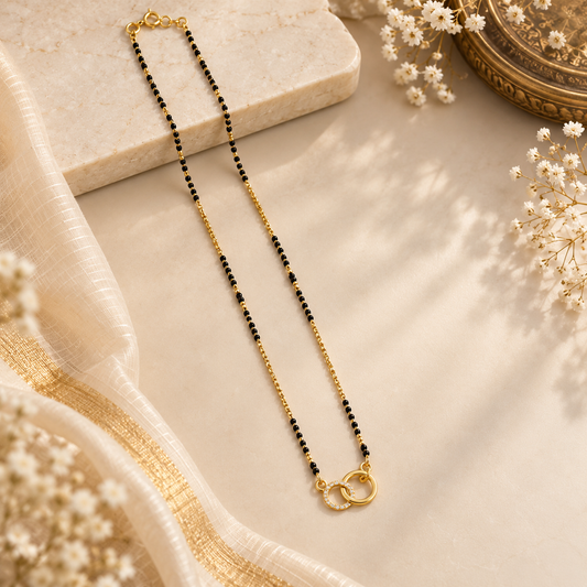 Minimalist Dual Interlocking Circle Mangalsutra