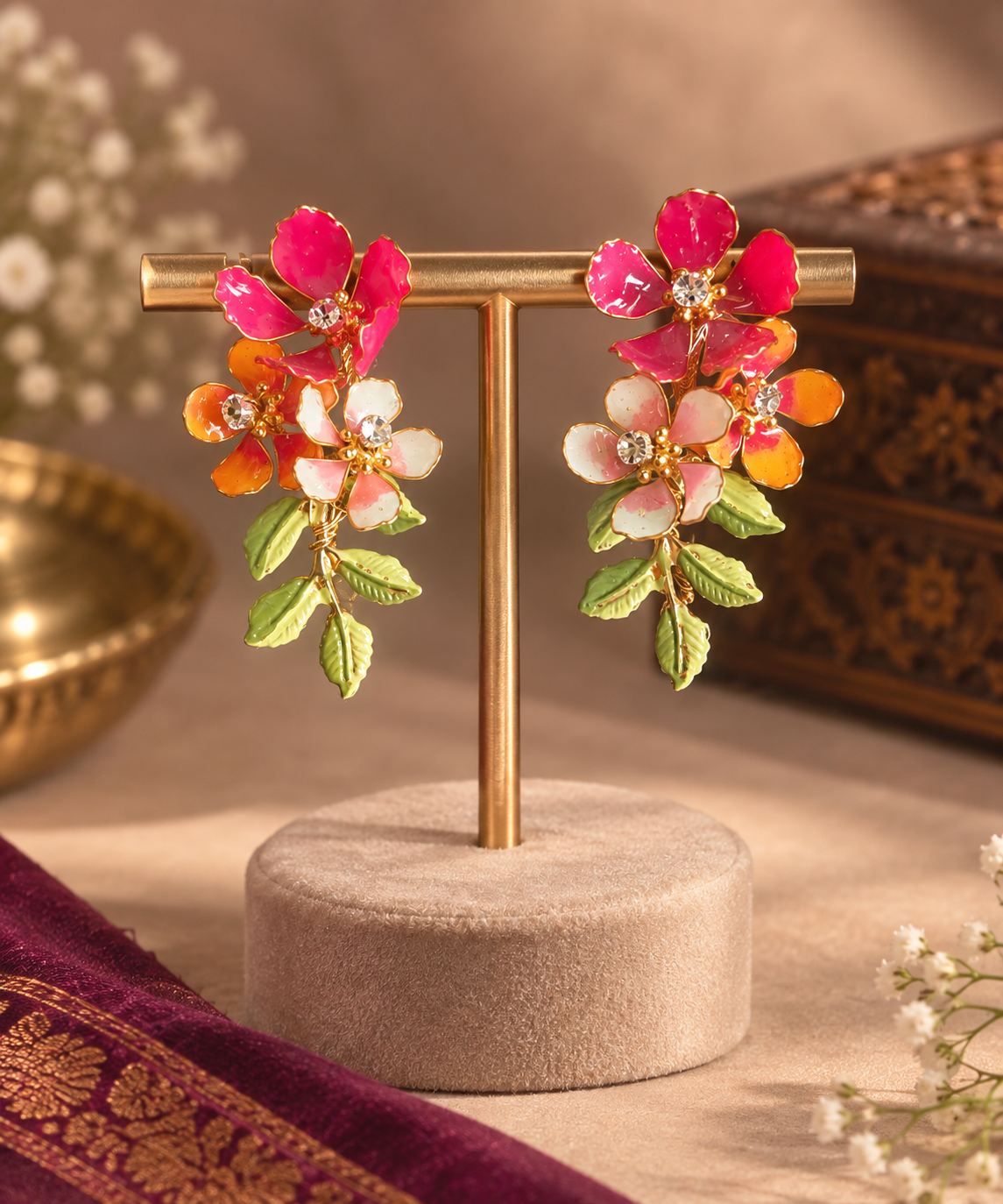 Lavanya Floral Resin Earrings