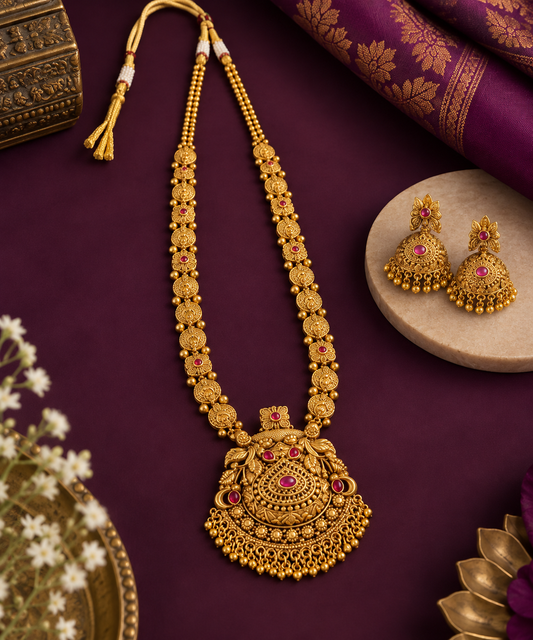 Rajwada Laxmi Coin Long Haar Set