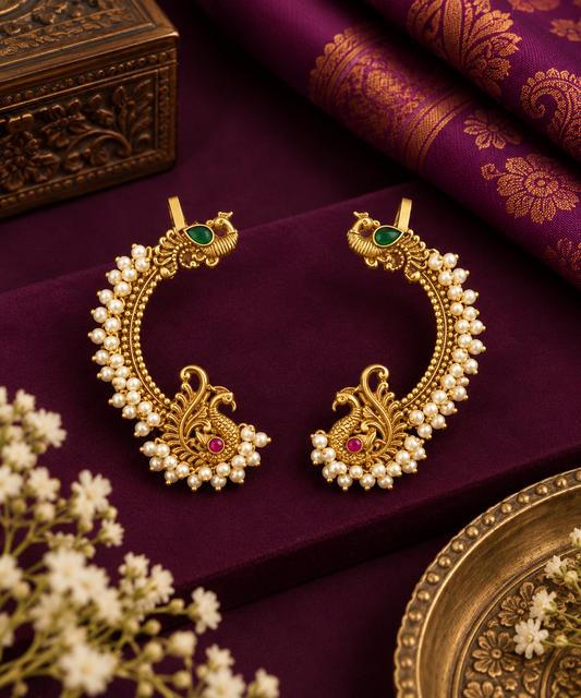 Peshwai Peacock Pearl Kaan-Vel