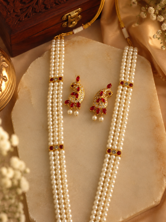 Pearl Peacock Necklace Set