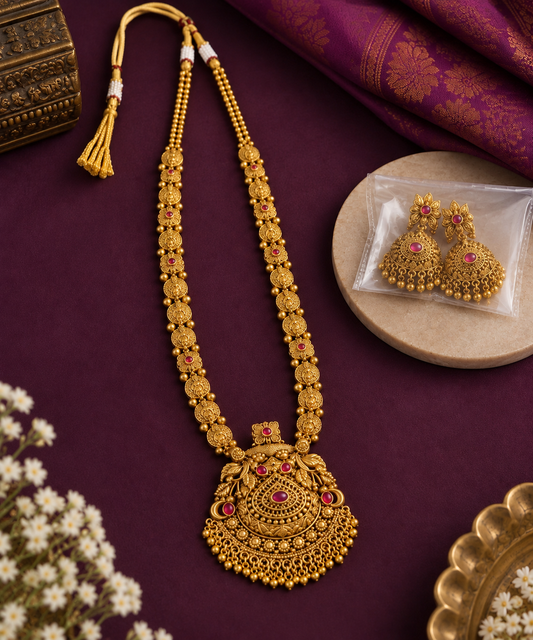 Rajwada Laxmi Coin Long Haar Set